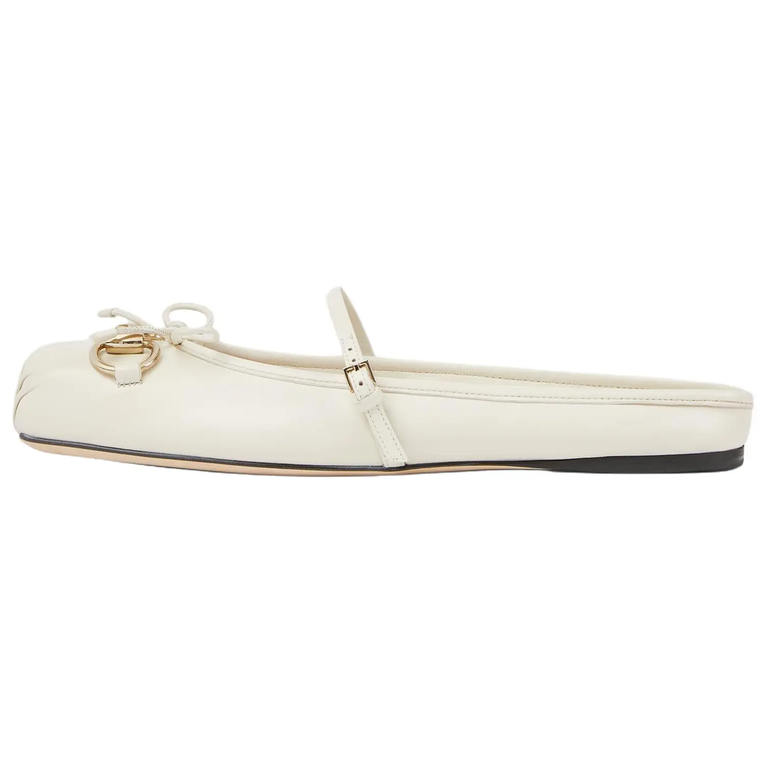 GUCCI Horsebit закрытые тапочки Women's Ecru