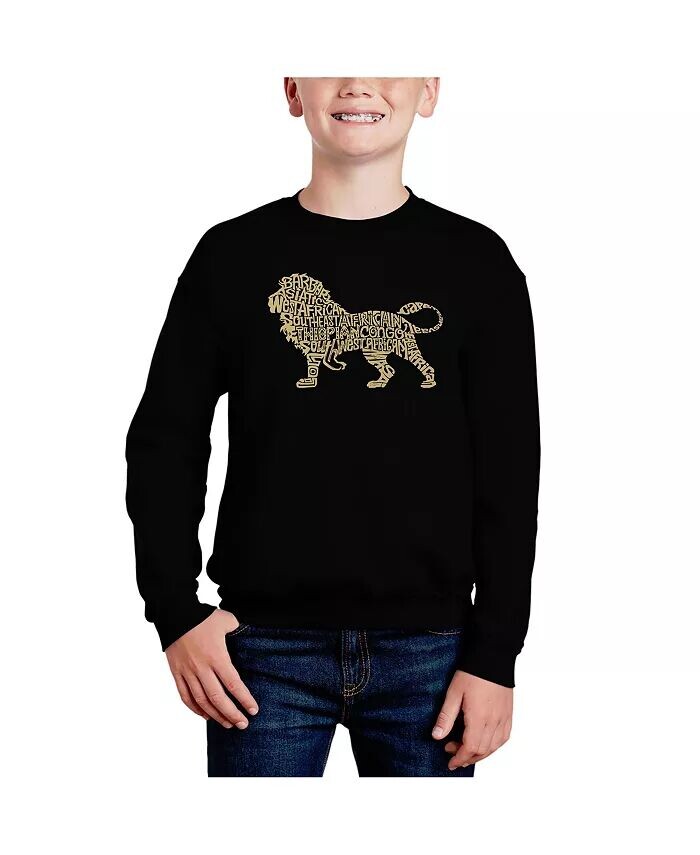 

Lion — толстовка с круглым вырезом Big Boy's Word Art La Pop Art, красный