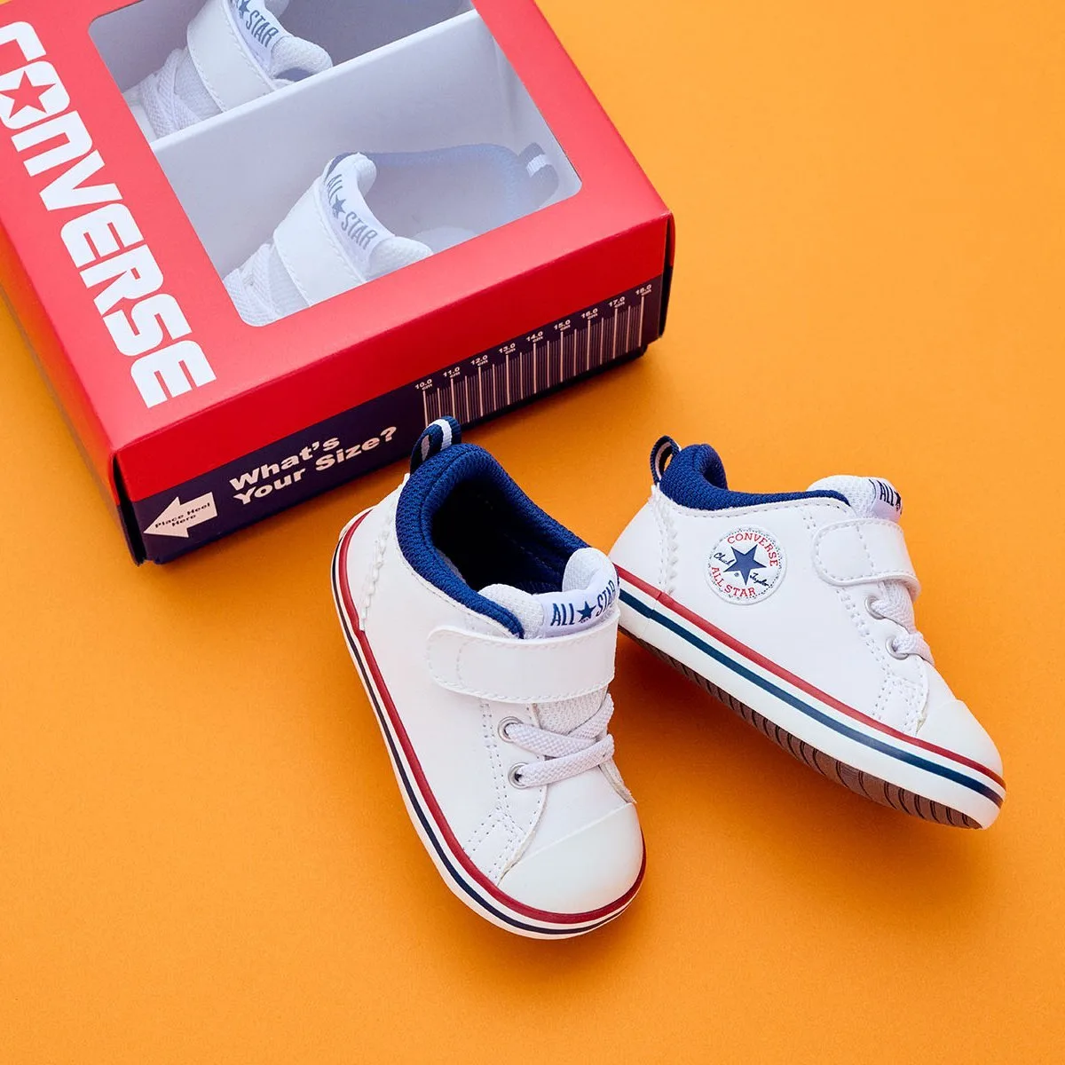 Кроссовки Мини-звезда N V-1 Converse, White/Navy/Red