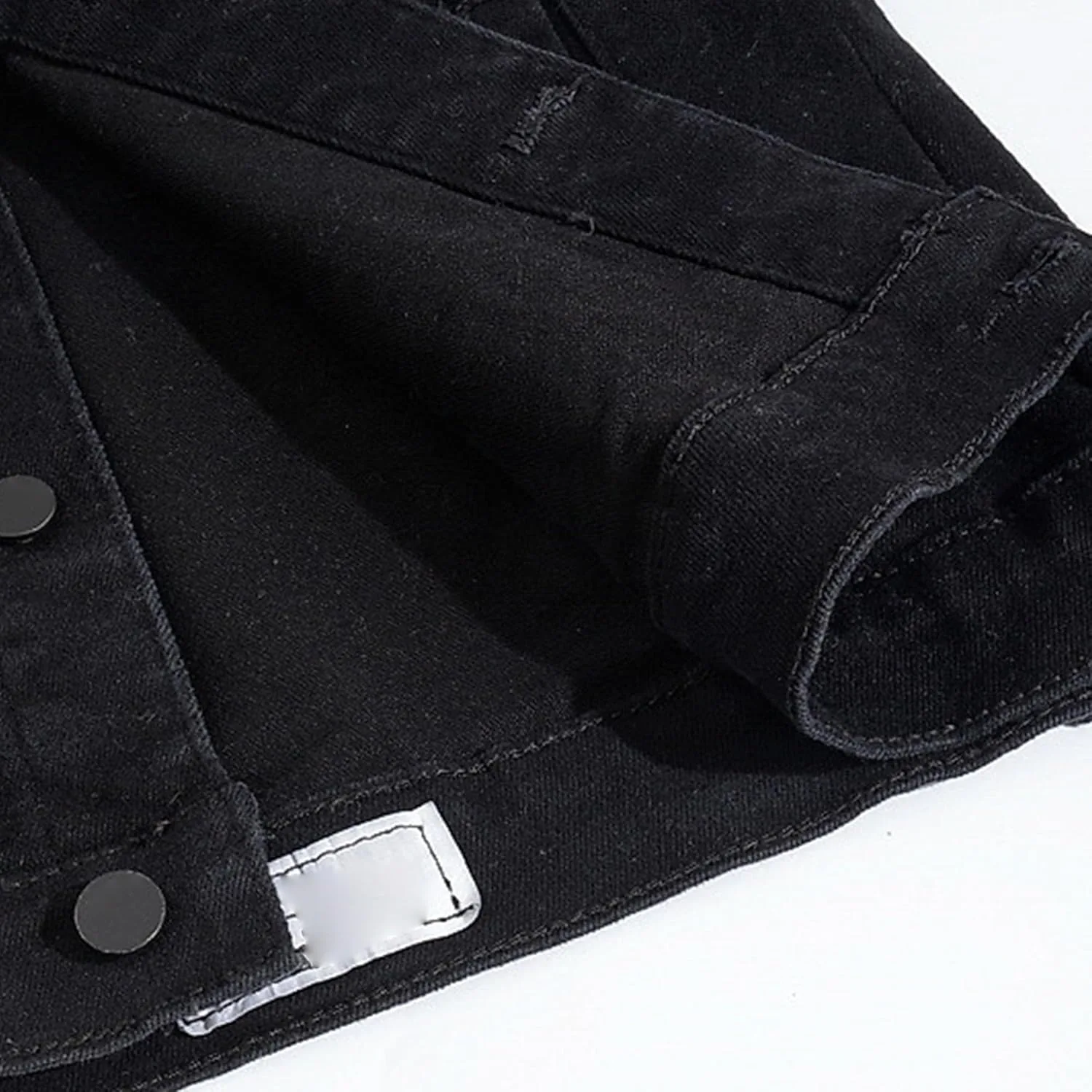 Мужская куртка-джинсовая парка Slim Fit классическая повседневная с эффектом stretch Generic, черный — фото 2