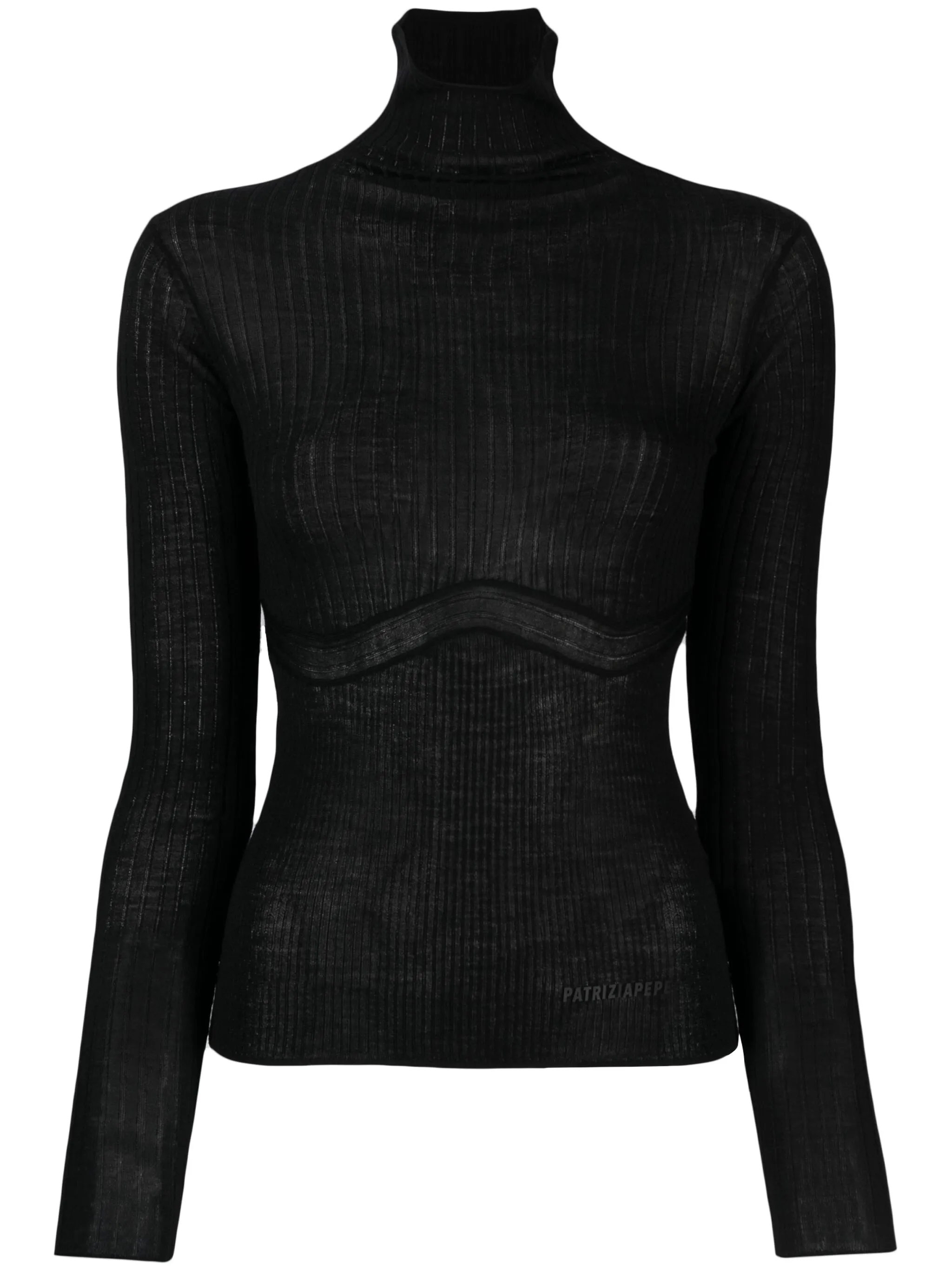 

Топ с тисненым логотипом Patrizia Pepe, черный