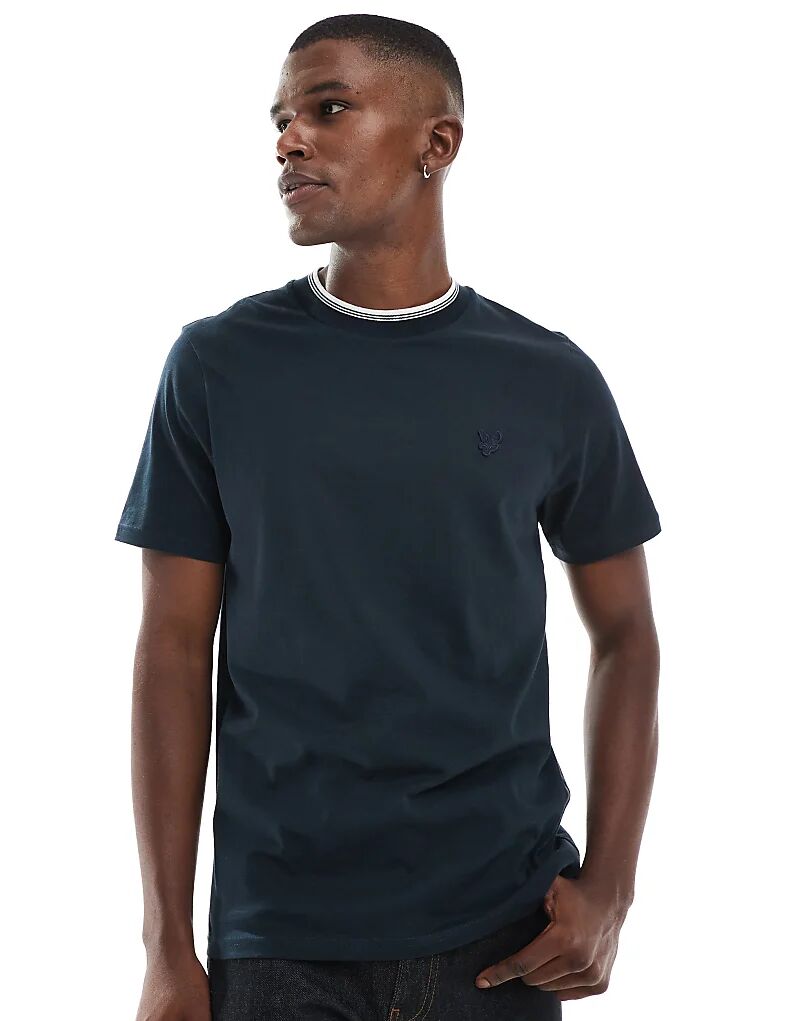 

Футболка Lyle & Scott Ss с кантом, тонкая, темно-синяя, z271