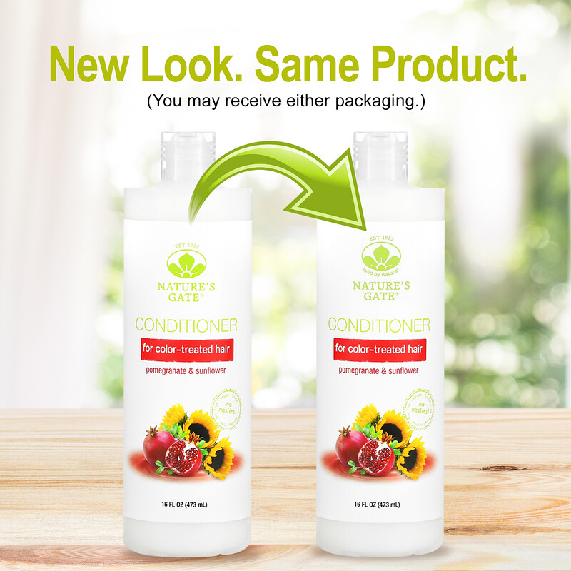 Mild By Nature, Nature's Gate, кондиционер для окрашенных волос, с гранатом и подсолнечником, 473 мл (16 жидк. унций) — фото 4