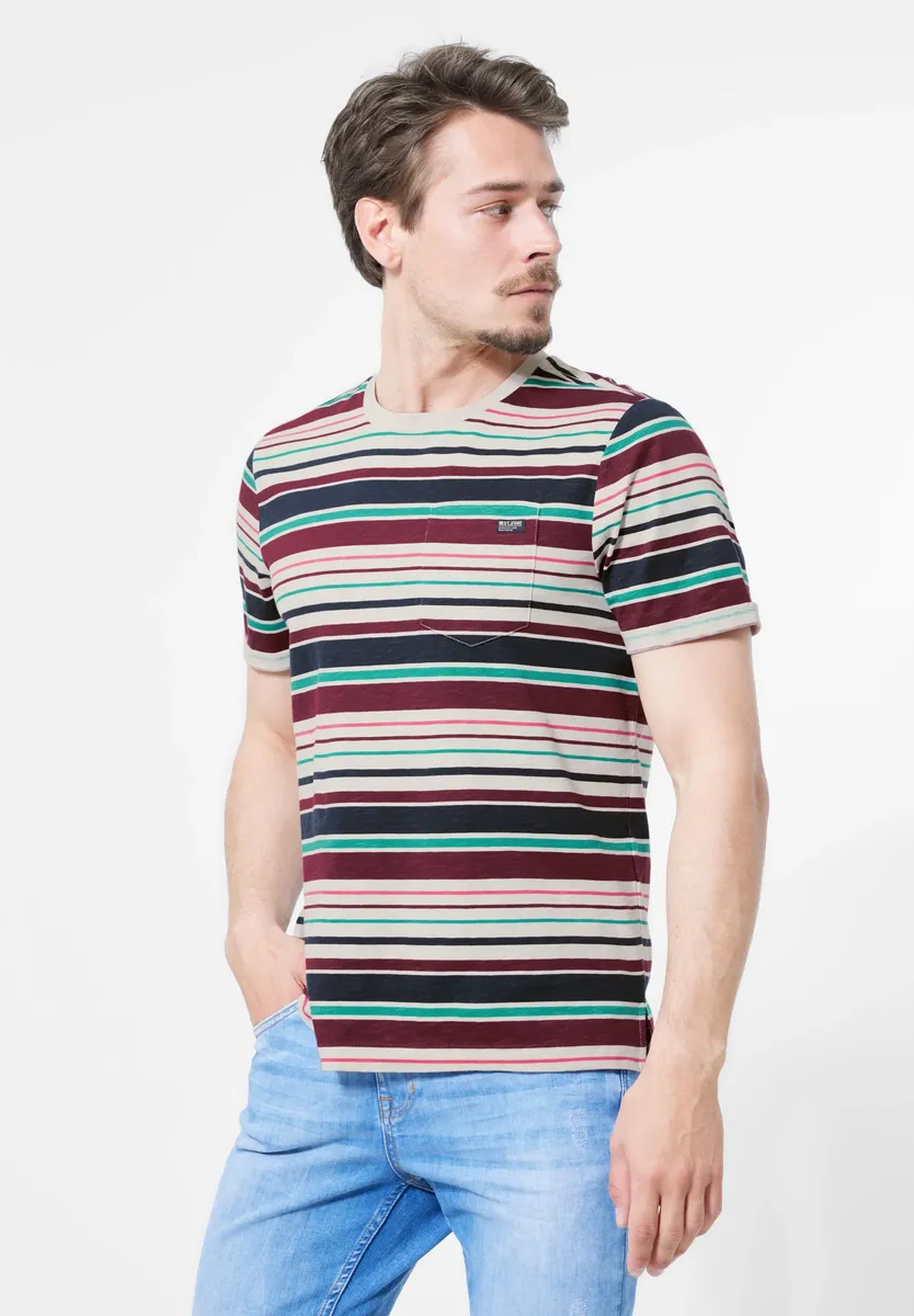 

Футболка STREET ONE MEN, микс в полоску, бежевый