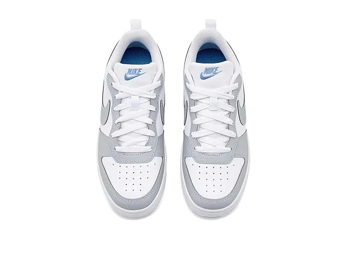 Кроссовки кожаные Court Borough Recraft Se Nike Kids, White/Wolf Grey/Work Blue — фото 3