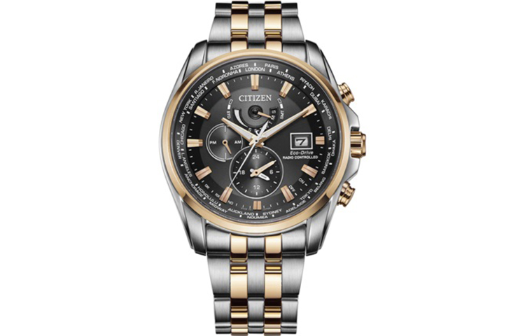 

Часы Airborne Eagle Series с кварцевым механизмом на световой энергии и браслетом из нержавеющей стали CITIZEN, черный Dial