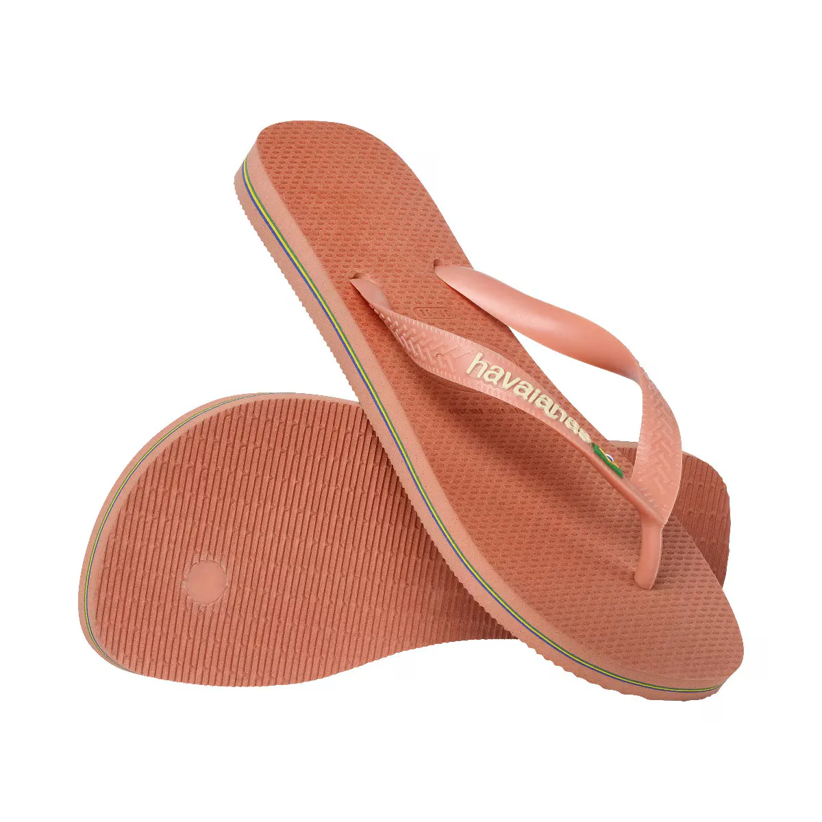 Шлепанцы Hav унисекс. Розовая глина с логотипом Бразилии 412 Havaianas, розовый — фото 2