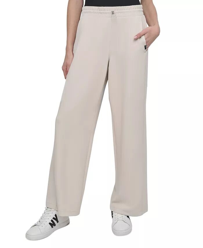 

Женские широкие брюки Highline в рубчик DKNY, коричневый/бежевый