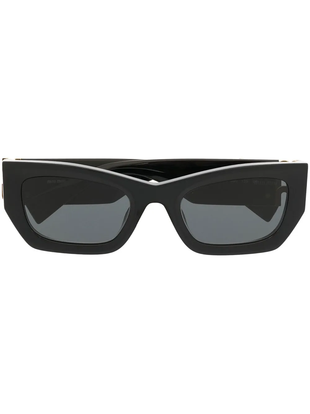 

Солнцезащитные очки в прямоугольной оправе с логотипом Miu Miu Eyewear, черный