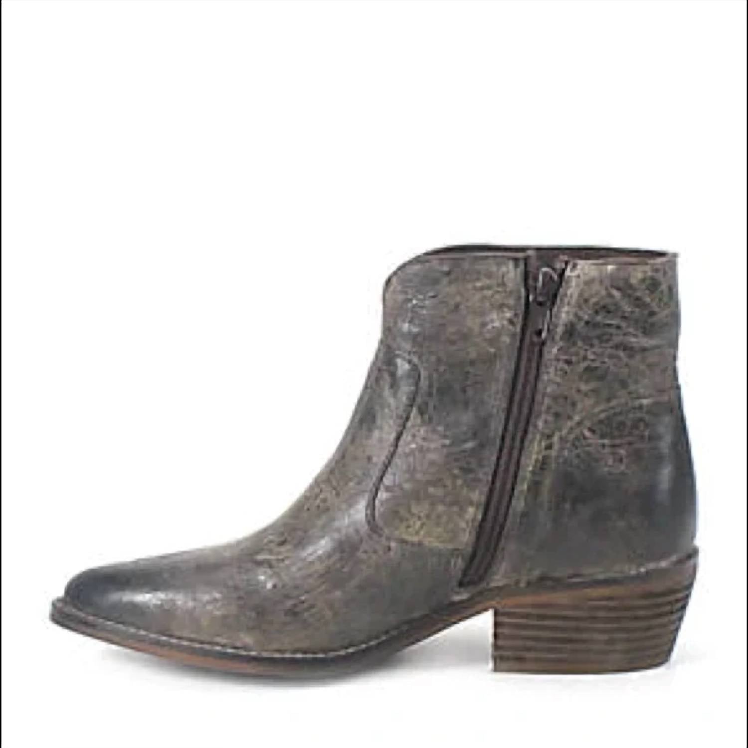 Женские классные кожаные ботинки Cool Wind Vintage Leather Booties из угольно-серой винтажной кожи DIBA True, цвет charcoal vintage leather — фото 2