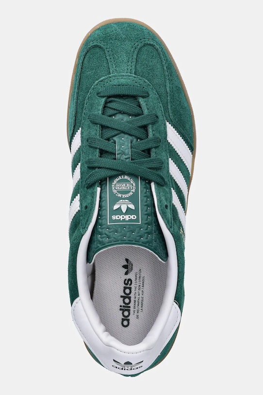 Детские замшевые кроссовки Gazelle Indoor Adidas Originals, зеленый — фото 4