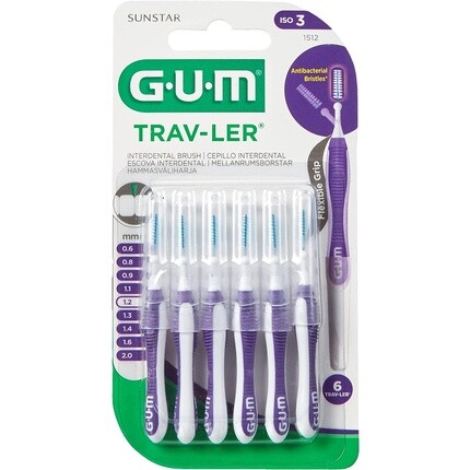 

Межзубные щетки Trav-Ler 1,2 мм, фиолетовые, 6 шт. в упаковке 6 шт., Gum