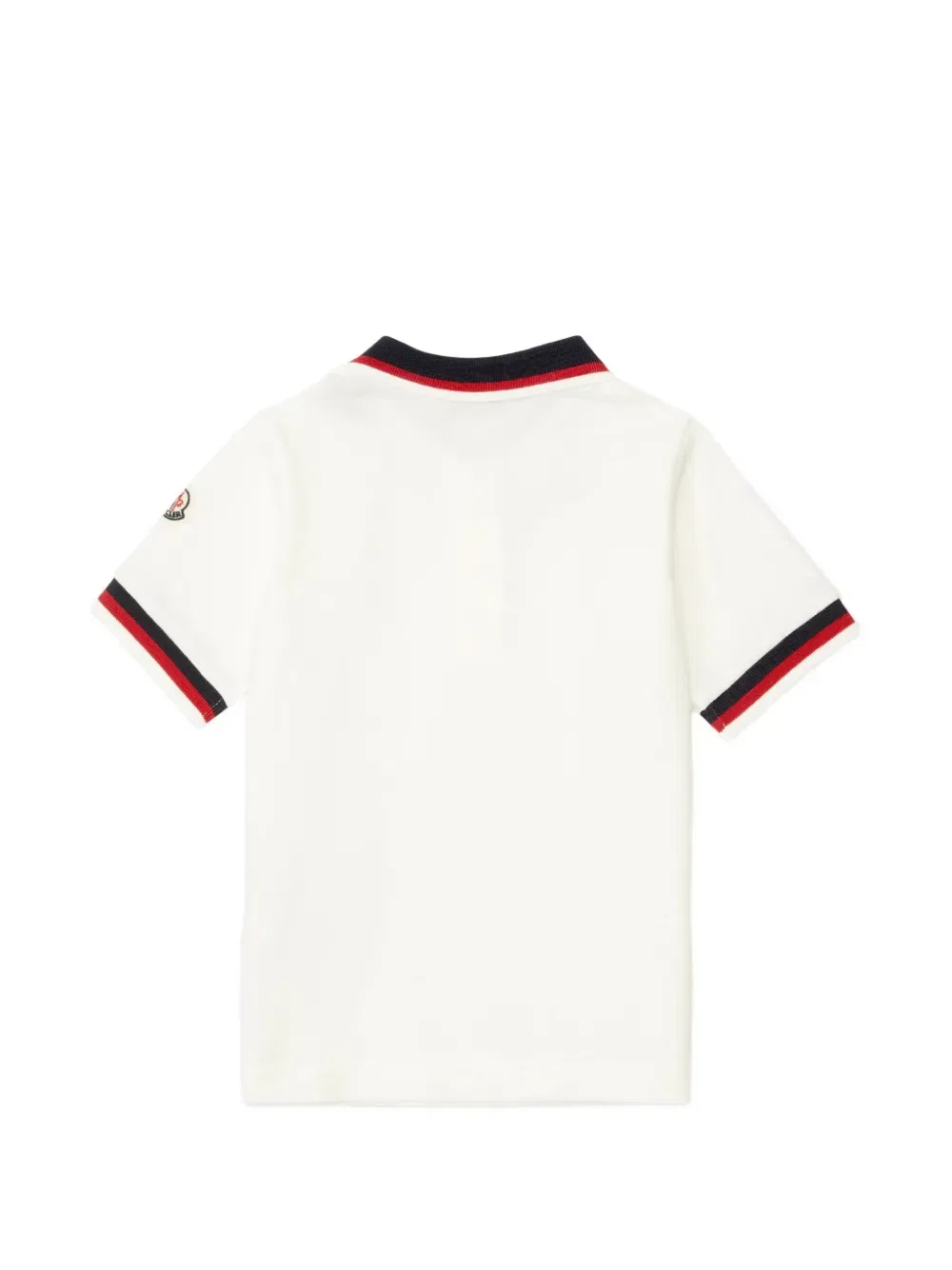Поло с полосатым воротником Moncler Enfant, белый — фото 2