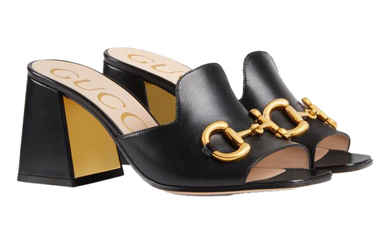 Туфли на высоком каблуке женские черные Gucci — фото 2