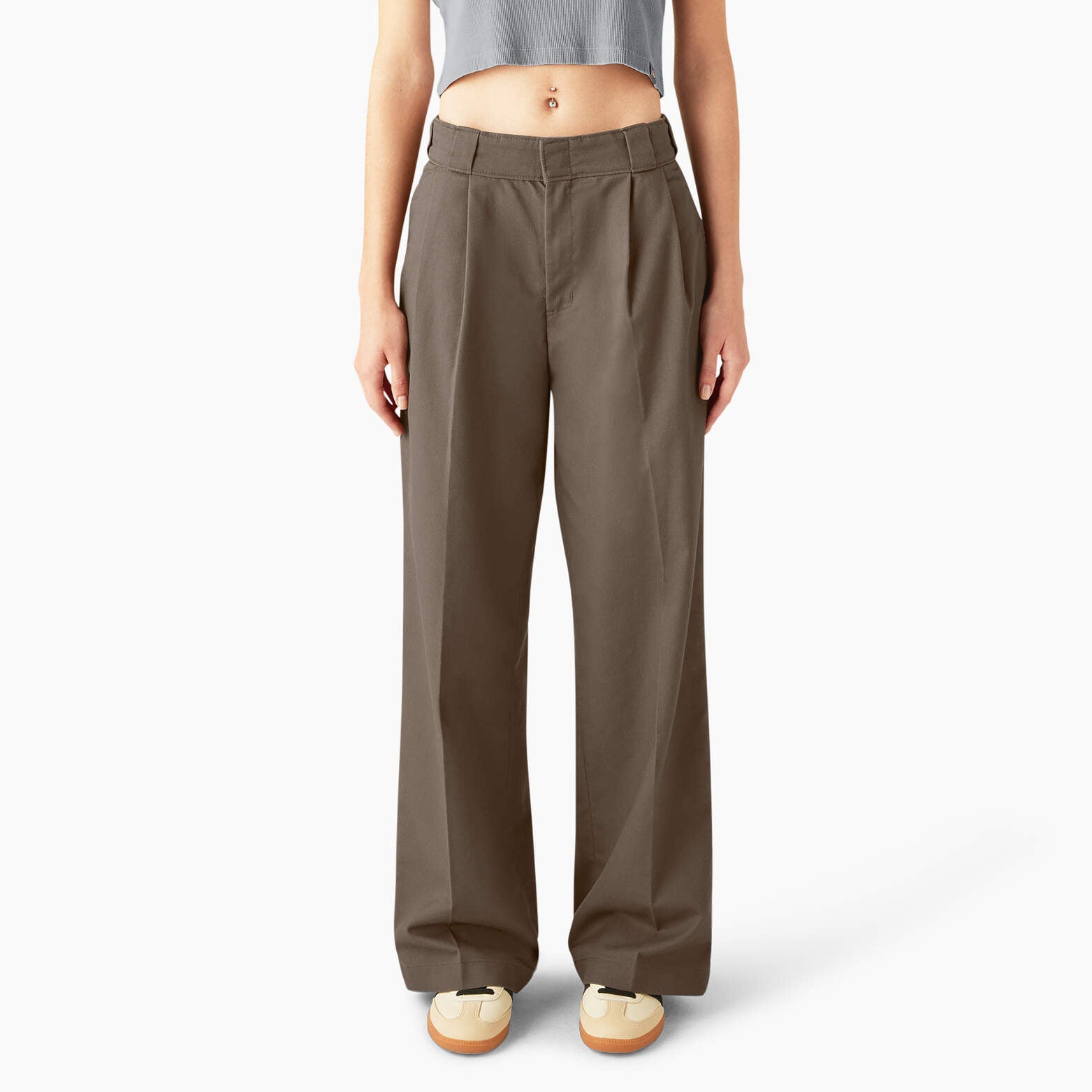 

Женские рабочие брюки со складками Dickies, цвет mushroom (mr1)