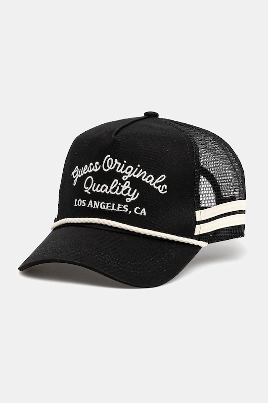 

Хлопковая кепка с козырьком VINTAGE Guess Originals, черный