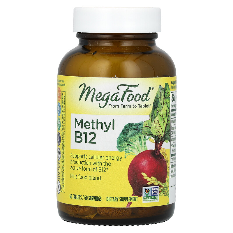 

MegaFood, метилкобаламин B12, 60 таблеток