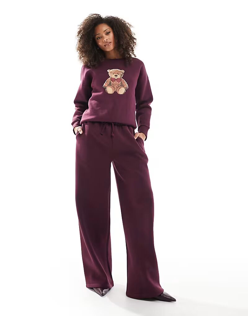 

Мисс Селфридж широкие джоггеры коорд бордового цвета Miss Selfridge
