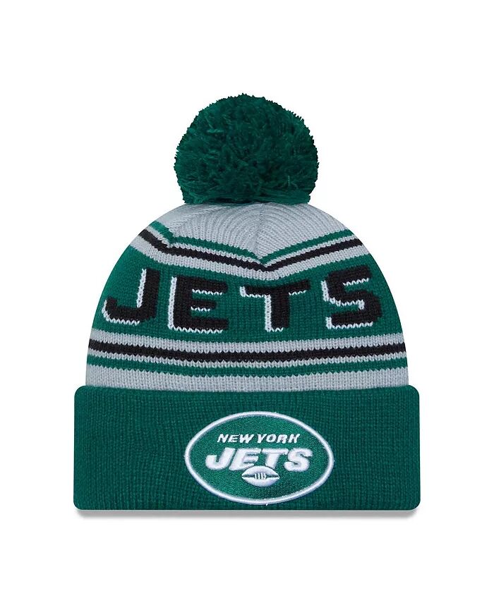 

Мужская зеленая шапка New York Jets Main Cuffed Knit с помпоном New Era