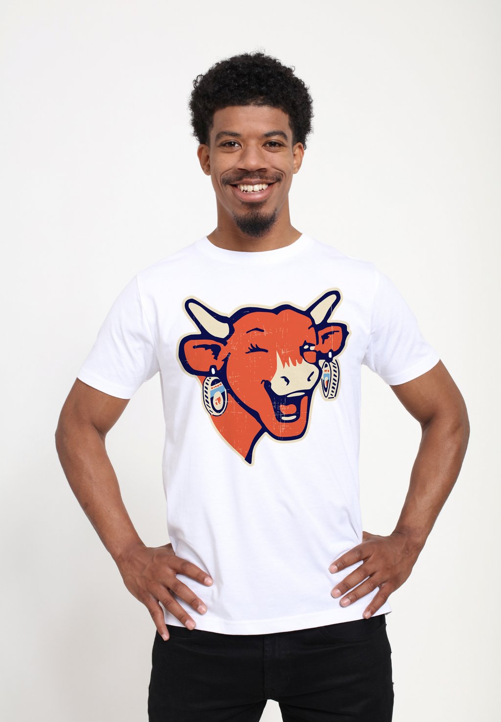 

Футболка с принтом THE LAUGHING COW WINKING LOGO Henry Tiger, белый