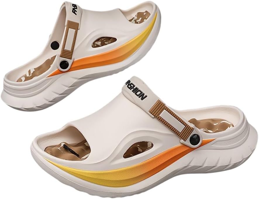 

Мужские сабо-тапочки, легкий материал EVA, дышащая мягкая подошва, повседневные сандалии для дома и улицы Hhhchpm, коричневый