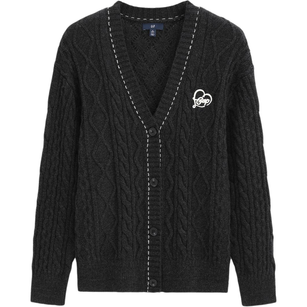 

Вязаный кардиган для женщин с V-образным вырезом GAP, charcoal серый