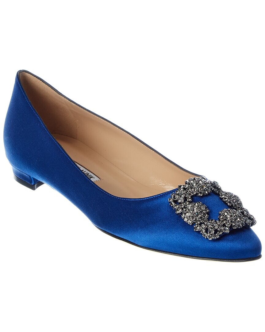 

Manolo Blahnik Атласные балетки Hangisi без каблуков, синий