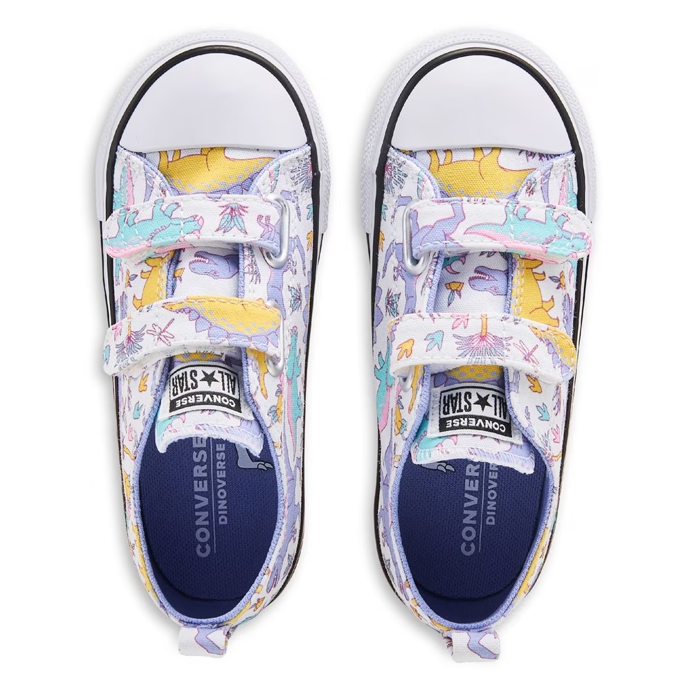 Детские кроссовки Chuck Taylor All Star 2V Low Top для малышей Converse, white/dinosaur — фото 4