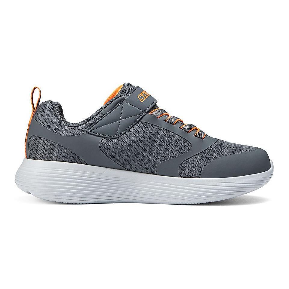 Skechers Kids Износостойкие, дышащие, легкие, амортизирующие, низкие детские кроссовки для бега, серо-оранжевого цвета — фото 2
