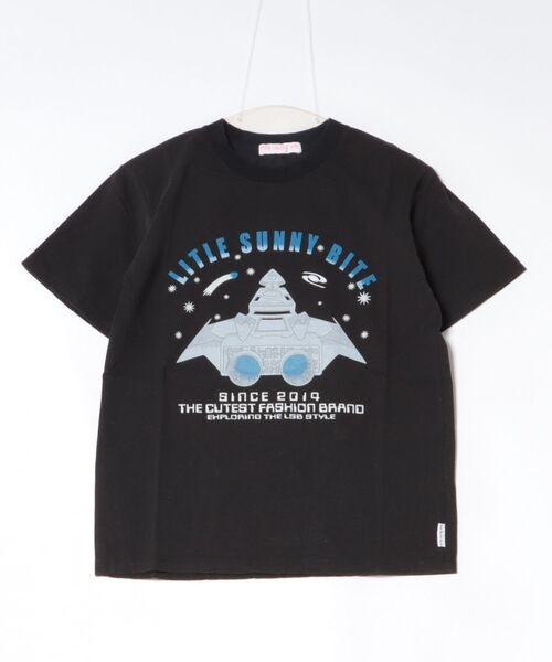 

Футболка с принтом "Ракета" Little sunny bite, черный