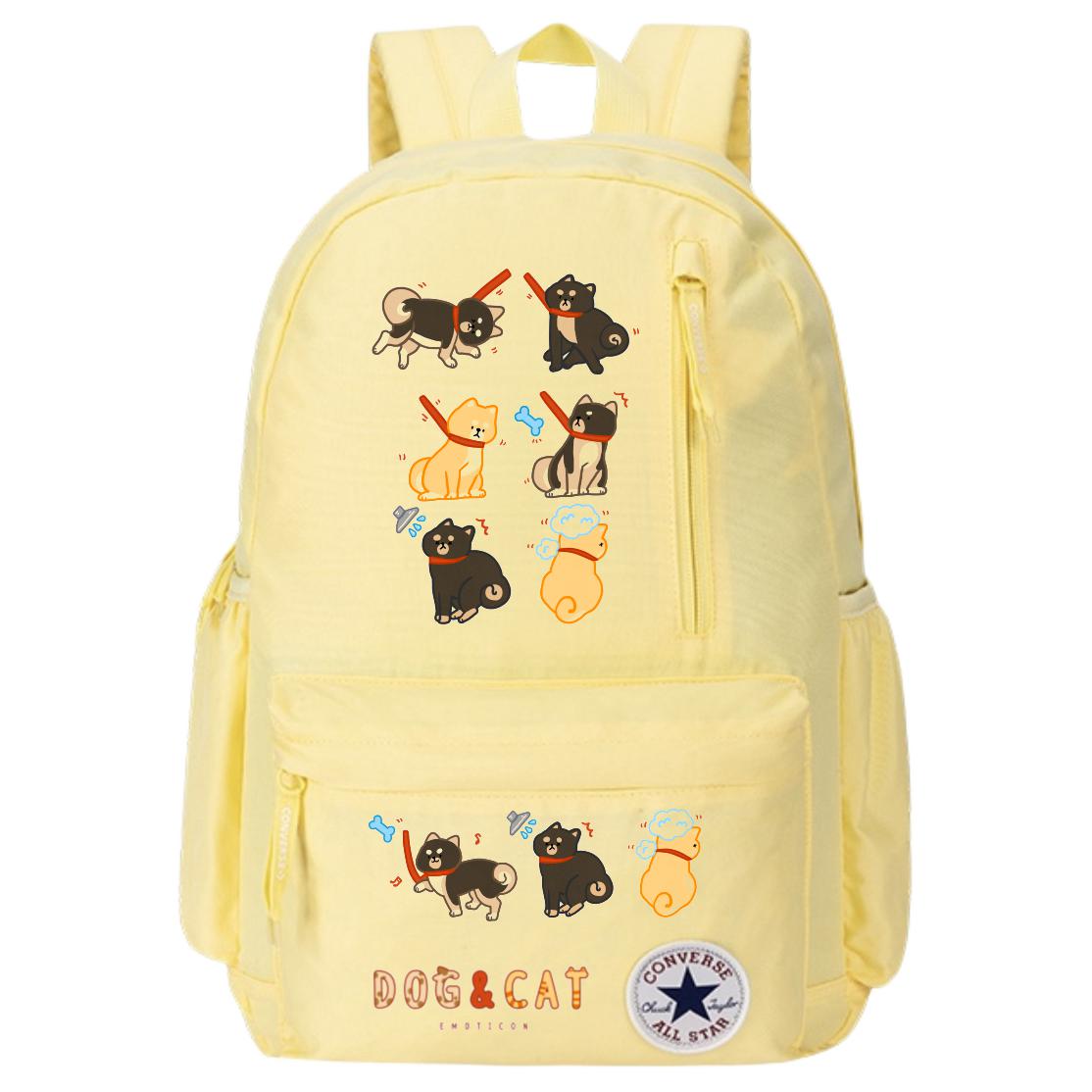 

Converse Полиэстеровый рюкзак унисекс яично-желтый, Cartoon Cat and Dog
