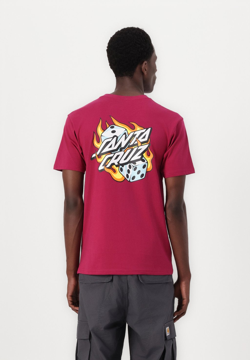 

Футболка с принтом FLAMING DICE DOT CHEST UNISEX Santa Cruz, бургундия