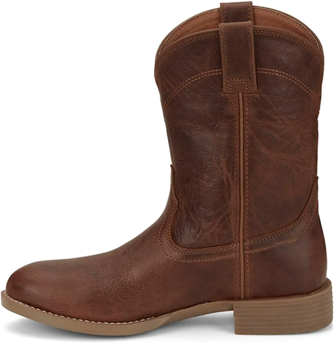 

Мужские сапоги Justin Kilgore 10" Stampede Roper, из премиальной кожи, стелька J-Flex, круглый носок, резиновая подошва устойчивая к маслу и скольжению