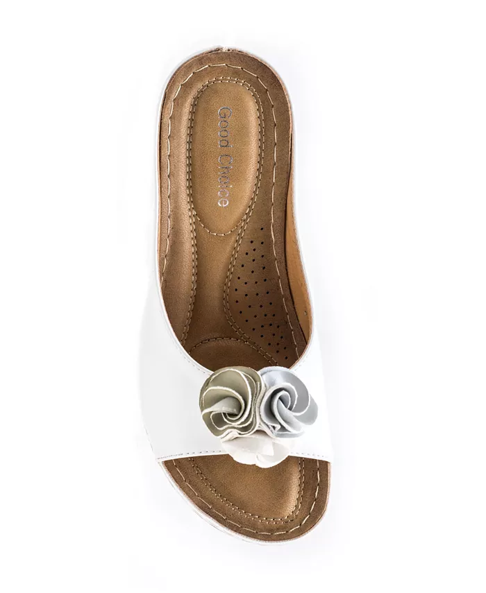 Женские босоножки-танкетки Sydney Rosette Gc Shoes, белый — фото 4