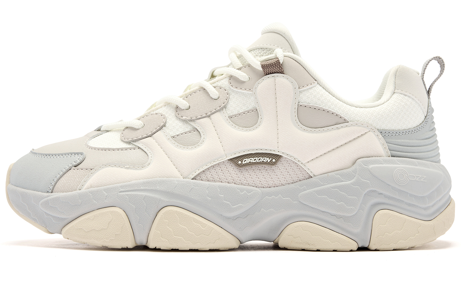 

Усиленные повседневные кроссовки Wilder с увеличенным покрытием, устойчивые к истиранию и скольжению, низкие, мужские, бело-серые QIAODAN, цвет слоновая кость/туманно-серый