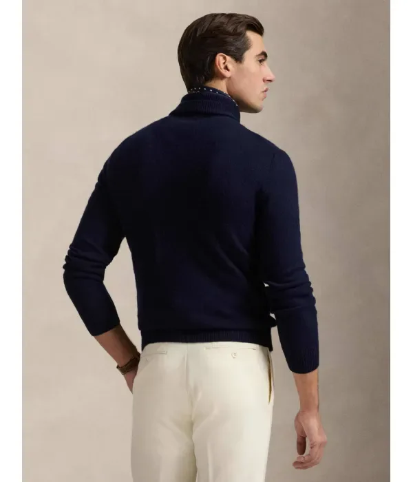Шерстяная водолазка regular fit Polo Ralph Lauren, темно-синий — фото 3