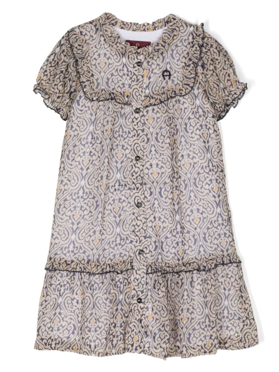 

Aigner Kids платье с вышивкой в горох, мультиколор