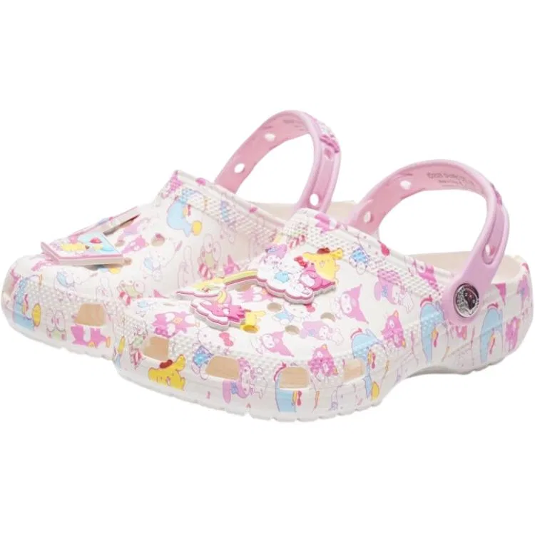 Детские клоги Crocs x Hello Kitty Classic Clog розово-белые — фото 4