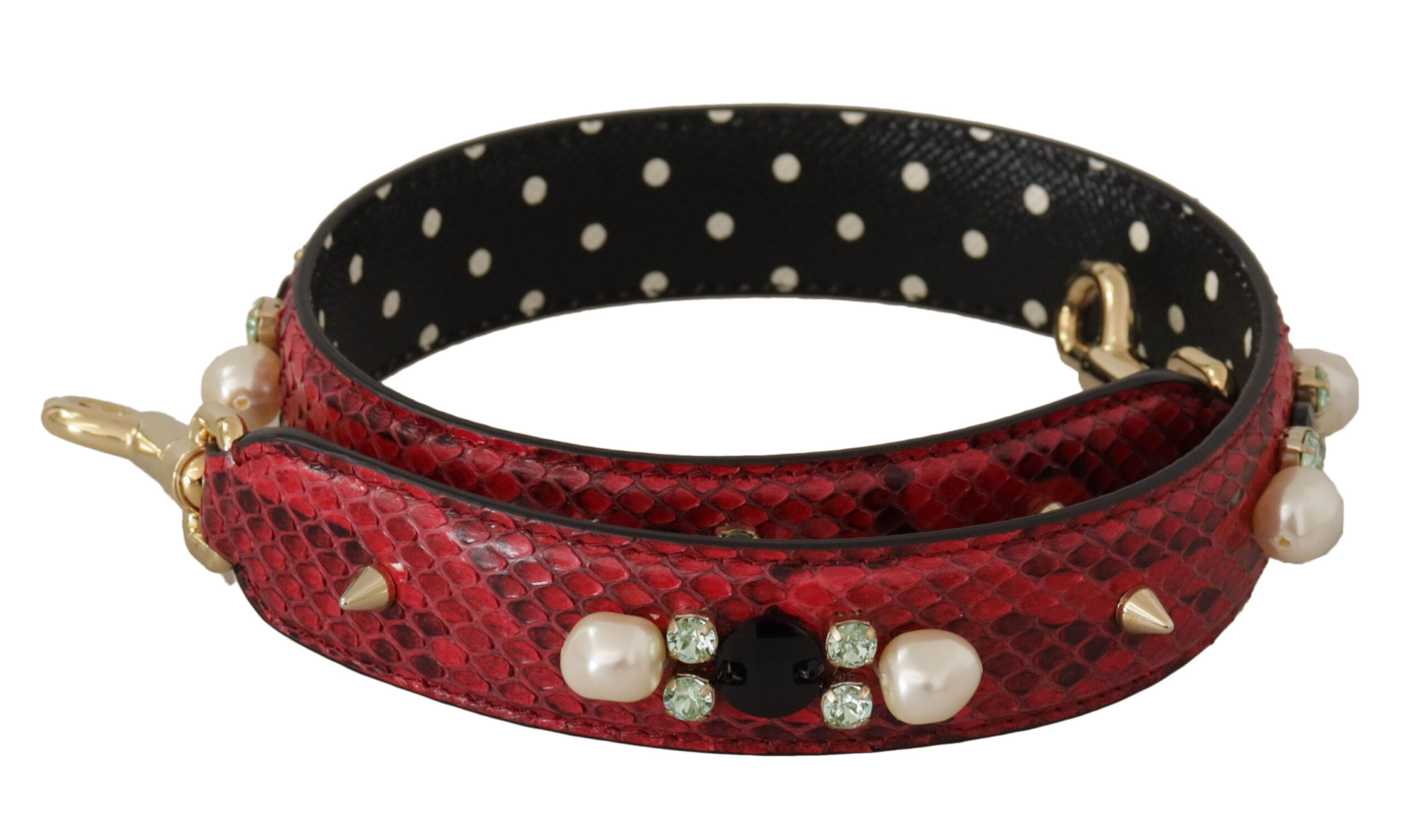 

Элегантный плечевой ремень из кожи красного питона Dolce & Gabbana