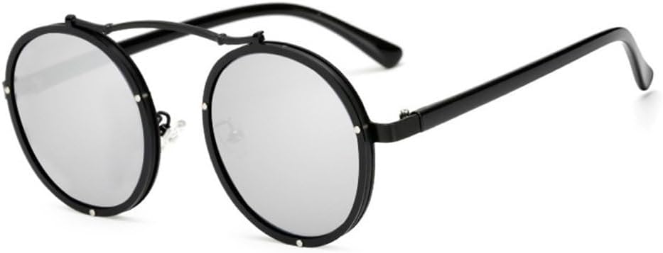 

8 популярных цветов для женщин: круглые солнцезащитные очки, винтажные мужские солнцезащитные очки в матовой оправе с защитой от УФ-излучения UV400 MTZJH, Black Silver