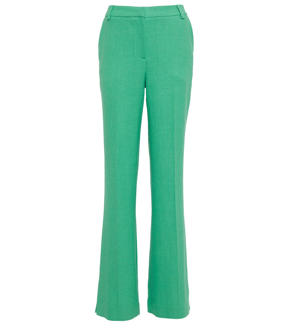 

Брюки с высокой талией из шерсти, шелка и льна Etro, Verde