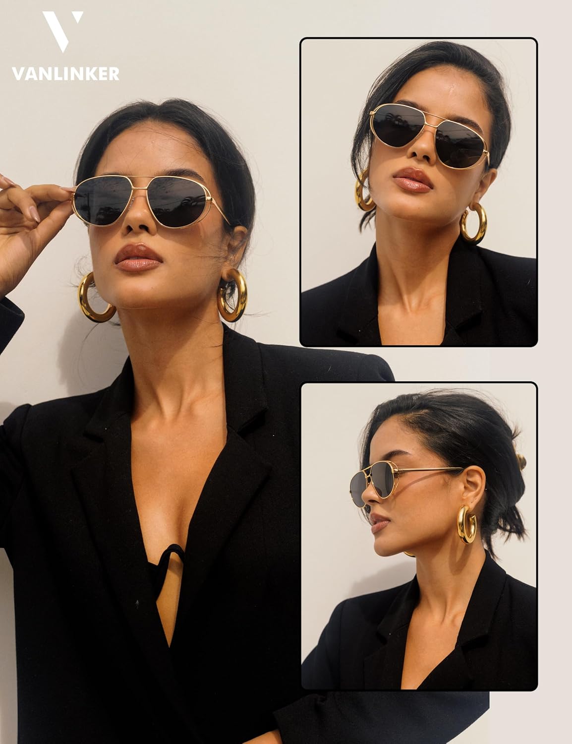 

Солнцезащитные очки-авиаторы VANLINKER в стиле ретро с поляризацией для женщин и мужчин, классические модные очки для вождения, дизайнерская металлическая оправа VL9837, C4 Gold/Green