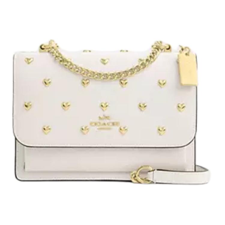 

COACH KlareCrossbody гладкая кожаная кроссбоди сумка маленькая женская Gold & Chalk