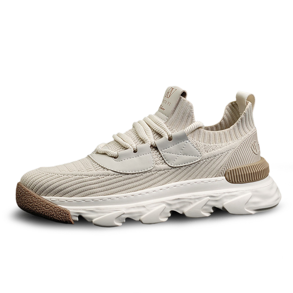 

SENJIALUO Мужские бежевые повседневные низкие кроссовки с увеличенной высотой, устойчивые к истиранию, легкие и нескользящие, цвет Beige