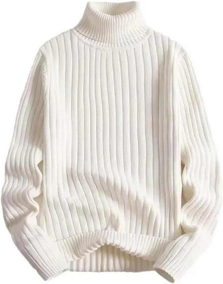 

Мужской свитер-пуловер Casual теплый однотонный с высоким воротником