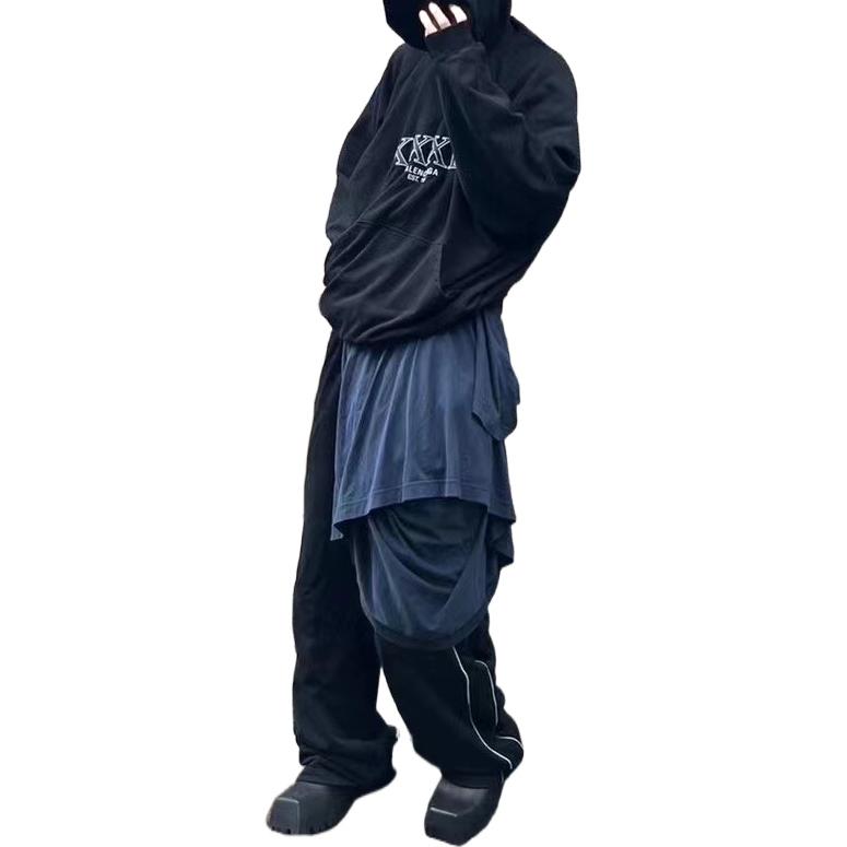 Худи Balenciaga XXXL Patched T-Shirt Hoodie Oversized 'Black', черный — фото 4