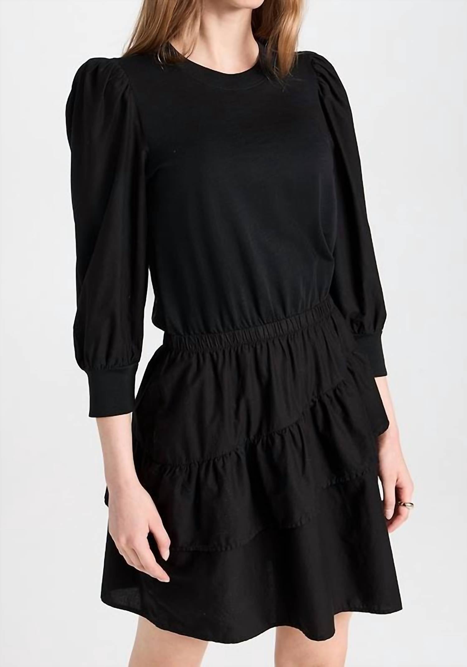

Платье-мини Tenley Ruffled Combo в цвете Jet Black Nation LTD