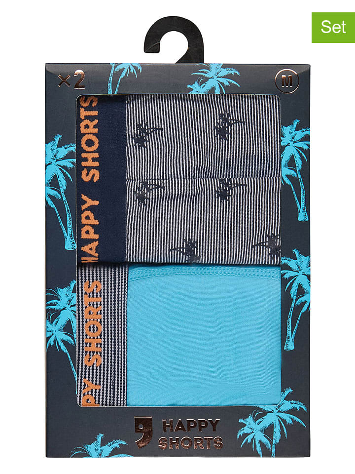 

Happy Shorts Комплект из 2 штук: боксерские шорты светло-голубого/серого цвета