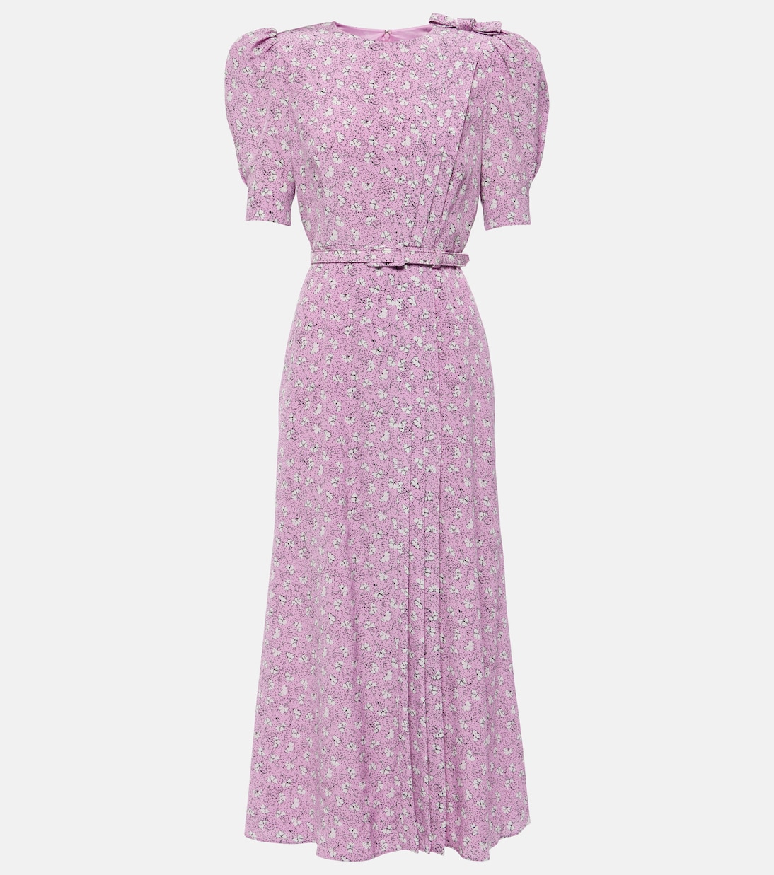 

Платье миди из шелка с принтом Alessandra Rich, Pink-White