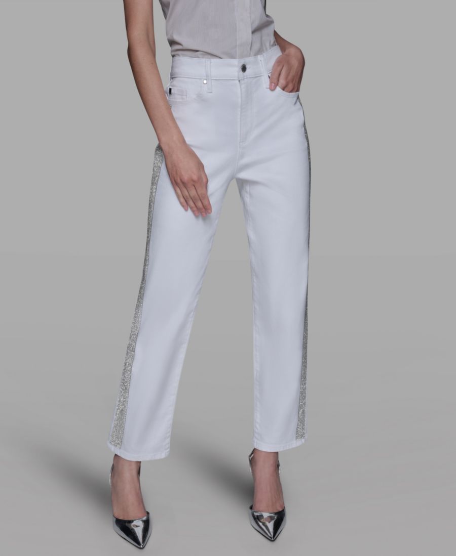 

Женские джинсы в полоску KARL LAGERFELD PARIS, White